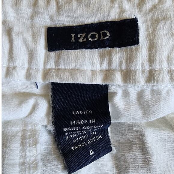 Izod White Cropped Capri Cargo Pants Size 4 - Picture 7 of 7